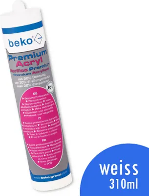 Produktbild von Beko Premium-Acryl Dichtstoff weiss 310ml 20% Dehnung