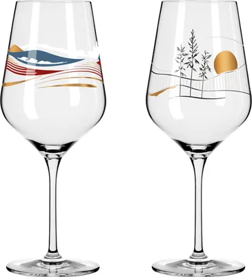 Produktbild von Dekomiro Ritzenhoff Herzkristall Rotwein 2er Set 7 + 8 mit Glasreinigungstuch