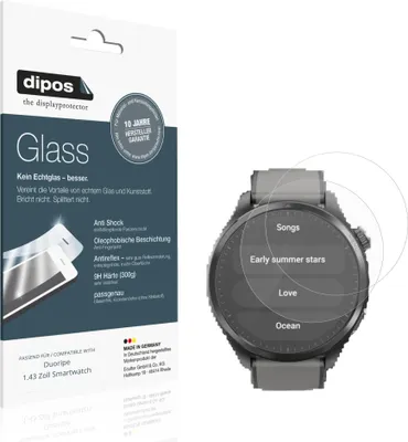 Zdjęcie produktu dla 2x dipos GlassAR Duoripe 1.43 Zoll Smartwatch