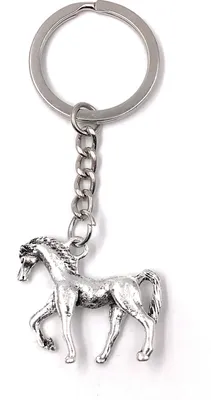 Produktbild von Onwomania Schlüsselanhänger Pferd Tier reiten Metall Anhänger Charm