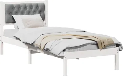 Obrázok produktu pre Rám postele Svetlosivá 75 x 190 cm Masívne borovicové drevo
