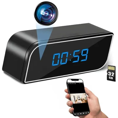 Produktbild von Mini-Kamera Uhr iUni IP99, Full HD, 32 GB, 150°, Nachtsicht, Live-Anzeige am Telefon