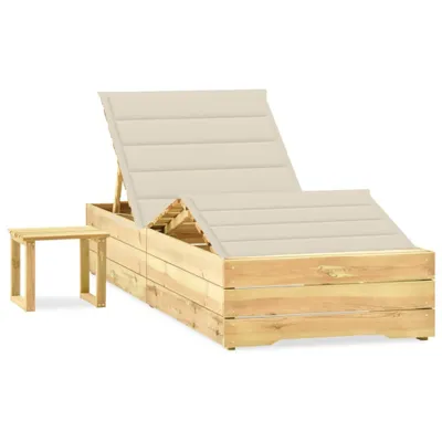 Obrázok produktu pre VidaXL 3065956, Salónik, Polstrované sedadlo, Borovicové drevo, Krém, Polyester, 900 mm