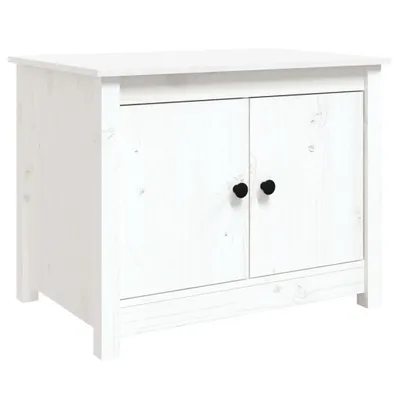 Image de vidaXL Table basse blanche 71x49x55 cm pin massif