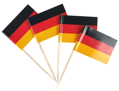 200 Deko-Zahnstocher Deutschland-Fahnen, 22 cm, Party-Spieße