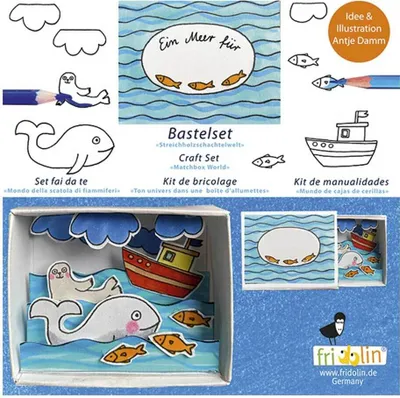 Zdjęcie produktu dla Fridolin Fridolin matchbox craft set 6,6x2,8x5,2 cm Ryba morska
