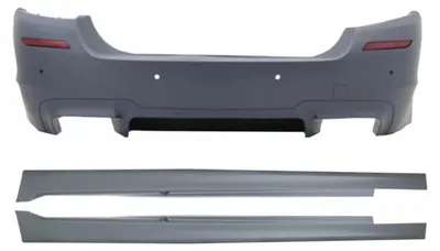 Obrázek produktu pro Zadní nárazník pro BMW řady 5 F10 (2011–2017) s bočními prahy a difuzorem ve stylu M5.