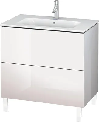 Produktbild von Waschtischunterbau L-CUBE 820x481x704mm weiß supermatt weiß supermatt