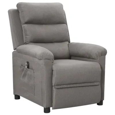 Image de vidaXL Fauteuil relax électrique gris clair Tissu