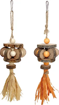 Image de 2 paquets de Jouets à Mâcher pour Oiseaux, Bois de Pommier Naturel, Jouets à Suspendre pour Cages d'Oiseaux Perroquets Pour Petits Oiseaux, Perruches, Nymphéas