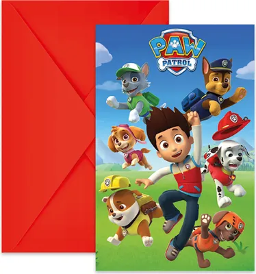 Obrázek produktu pro Párty pozvánky s obálkami PAW PATROL - Tlapková patrola - 6 ks