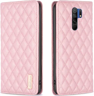 Produktbild von Redmi 9 Hülle, Elegant Bookstyle Flip Leder Kartenfächer Schutzhülle mit Ständer für Xiaomi Redmi 9 Pink