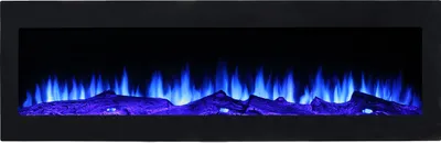 Produktbild von Elektrokamin Cortina 110 cm breit Schwarz mit Heizfunktion, 3-farbigem Gluteffekt und Fernbedienung