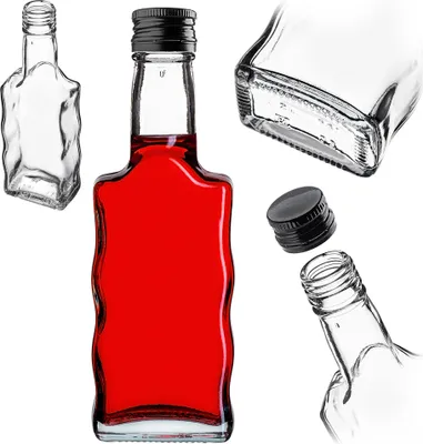 Produktbild von KADAX Glasflasche für Tinktur 200ml mit schwarzem Verschluss 1St.