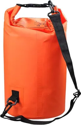 Produktbild von Famanu Dry Bag 500D PVC - Wasserdichte Aufbewahrungstasche mit Rollverschluss - 10 Liter - orange