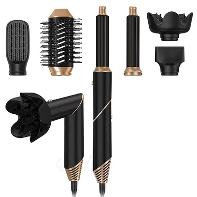 Produktbild von 6in1 Heißluftbürste Warmluftbürste, automatischer Haarstyler mit Lockenfunktion, Föhn Bürste, Glättbürste, Volumen & Locken Styling Gerät