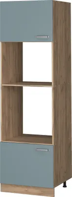 Produktbild von Vicco Mikrowellenschrank R-Line, 60 cm, Blau-Grau/Goldkraft Eiche