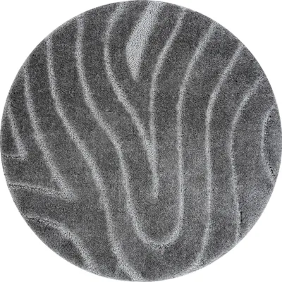 Produktbild von Badteppich SUPREME Kreis WAVES, Wellen, rutschfest, weich – grau Grau rotondo 67 cm