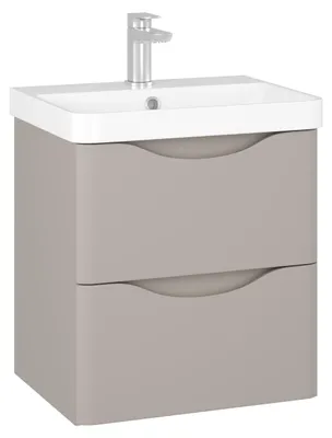 Zdjęcie produktu dla Szafka łazienkowa wisząca z szufladami umywalką pod umywalkę kaszmir 50 cm