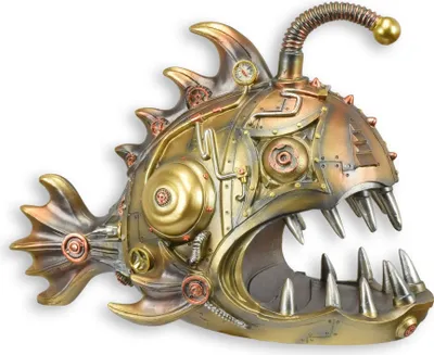 Produktbild von Steampunk-Figur Laternenfisch aus Kunstharz Replikat Retro Design Dekoration