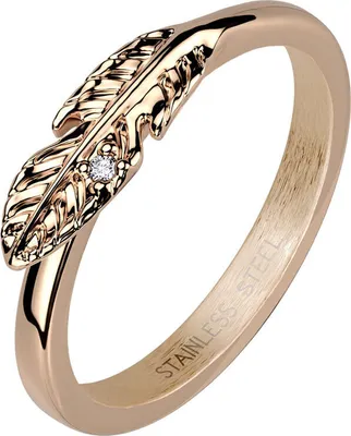 Produktbild von Blatt Ring roségold aus Edelstahl 54 (17.2 mm Ø)