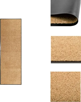 Obrázek produktu pro vidaXL Rohožka omyvatelná krémová 60x180 cm - Rohožky před dveře