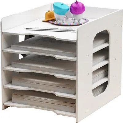 Zdjęcie produktu dla Organizer biurowy, 5 szuflad, papier formatu A4, artykuły biurowe, akcesoria na biurko