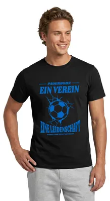 Produktbild von Spreadshirt Paderborn Ein Verein Eine Leidenschaft Fußball Männer T-Shirt, L, Schwarz