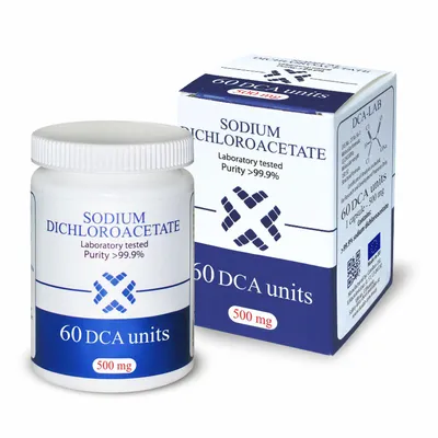 Immagine prodotto di Dicloroacetato di sodio, DCA-LAB, 500 mg | Purezza >99% | Qualità da laboratorio | 60 pezzi