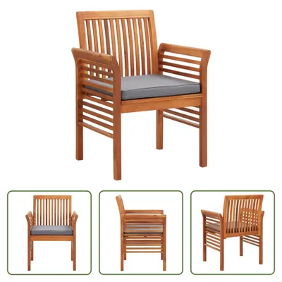 Immagine prodotto di The Living Store Sedia da pranzo da giardino con cuscino di seduta in legno massiccio di acacia