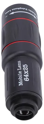 Obrázek produktu pro Sada objektivů 64X pro fotoaparáty chytrých telefonů: Teleobjektiv s velkým dosahem a univerzální držák pro chytré telefony