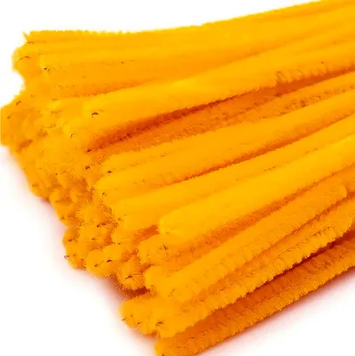Pfeifenreiniger 20er Chenille-Draht 6mm, Länge 30cm, sonnengelb