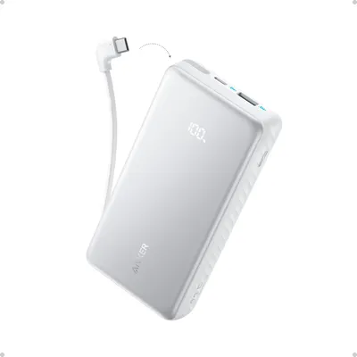Image de Batterie externe Anker Zolo 20 000 mAh, 22,5 W, USB-C et USB-A, Blanc, 14,07 x 7,17 x 2,77 cm