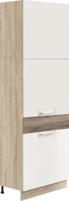 Productafbeelding van Keukenonderkast - ECONO 21D - Koelkastombouwkast 60 cm, wit hoogglans