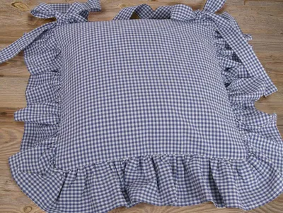 Immagine prodotto di Copricuscino 40x40 cm cuscino per sedia in stile country a scacchi blu bianco