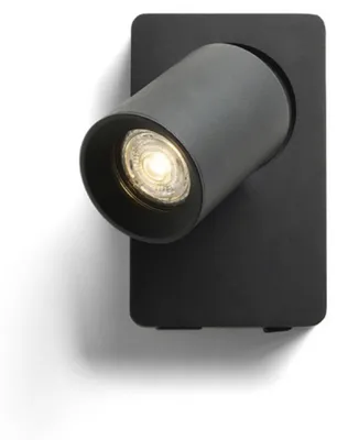 Zdjęcie produktu dla Lampa ścienna VOLTERA USB czarna 230V GU10 50W