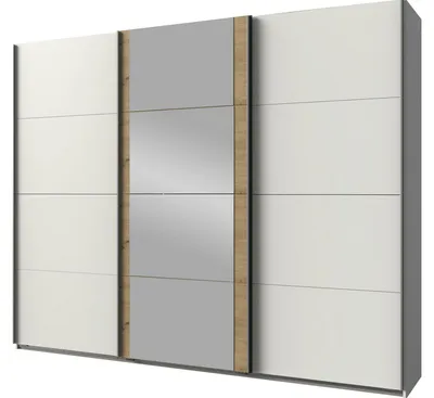 Immagine prodotto di Armadio ad ante scorrevoli Berna Armadio design selezionabile, bianco / rovere artigianale, 225x64x210cm