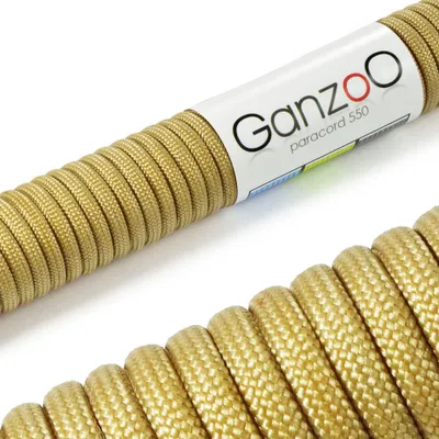 Produktbild von Paracord 550 Seil 4mm Schnur Typ 3, Nylon & Polyester, ideal für Basteln von Hundeleine Halsband Armband/Camping Survival und Outdoor, 30 Meter Allzweckseil 7 Innenstränge, Gold Braun