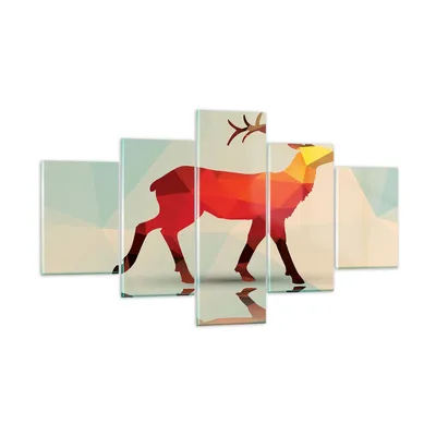 Produktbild von Bilder auf glas - Hirsch Illustration modern Grafik - 125x70cm - Glasbilder - Wandbilder - Kunstdruck - Wanddekoration aus Glas - Glas Bilder - Wandbild auf Glas - GEA125x70-2811