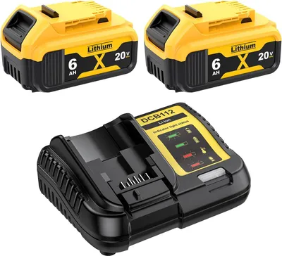 Image de Batterie d'une capacité de 6 000 mAh, compatible avec divers outils électriques, chargeur 2×6 000 mAh XL