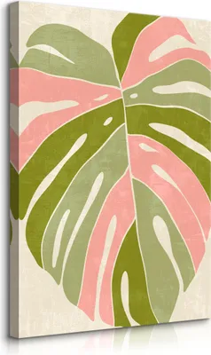 Produktbild von Muralo Leinwandbild Canvas für Esszimmer bunte BLATT Pflanze Natur Boho Stil Br. 70cm x Hö. 100cm
