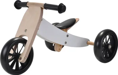 Produktbild von Bandits & Angels Smart Bike Laufrad Holz 4-in-1 Weiß ab 1 Jahr - Für Jungen und Mädchen - Holz-Laufrad - Wendbar zum Dreirad und Zweirad - Verstellbarer Sattel