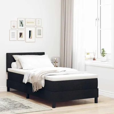 Zdjęcie produktu dla Maison Exclusive - Łóżko sprężynowe z materacem Czarny 100 x 200 cm tkanina