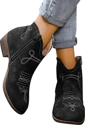 Produktbild von ASKSA Damen Stiefel Kurzschaft Winterstiefel Winter Stiefeletten, Schwarz, Größe: 40