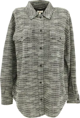 Produktbild von 31892 s.Oliver, , Damen Bluse Hemd Shirt Tunika, Boucléstrick, schwarz weiß meliert, L