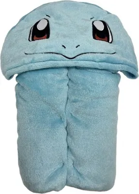 Produktbild von Polar Plaid mit Kapuze 3D POKEMON Carapuce, 120 x 150 cm, Weich und Bunt