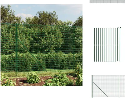 Produktbild von vidaXL Maschendrahtzaun mit Bodenflansch Grün 1,8x25 m -  Zaunfelder