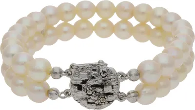 Produktbild von JuwelmaLux Perlenarmband 835/000 Silber rhodiniert mit Markasit JL30-03-3263 18 cm