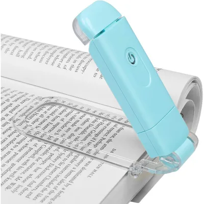 Produktbild von Leselampe Buch Klemme, USB Wiederaufladbare Klemmleuchte für Lesen im Bett, 2 Helligkeitsstufen Leselicht, Warmweißes Buchlampe, Geschenk für Kinder und Bücherwürmer Rosa