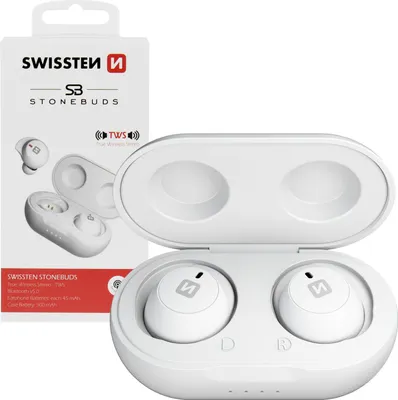 Zdjęcie produktu dla Swissten Słuchawki Bezprzewodowe Do Smartfona Stonebuds Douszne Tws Białe